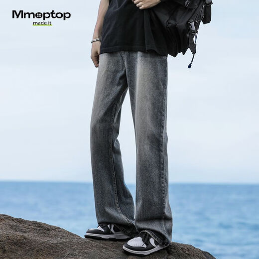 MMOPTOP复古牛仔裤春夏季美式潮牌高街宽松舒适阔腿裤子898 复古蓝 2XL