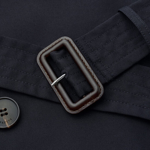 HAZZYS Women's Short Style Simple Slim Waist Windbreaker ASWSH03AH10 Navy Blue NV 160/84A38