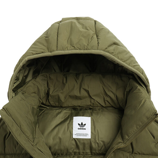 阿迪达斯 （adidas）三叶草男装羽绒服冬季新款潮流户外连帽加厚保暖舒适上衣官网 H13563 橄榄绿80%灰鸭绒 S