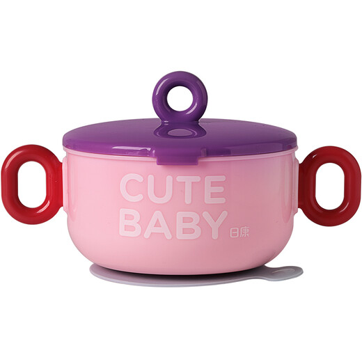 Rikang (rikang) children's tableware supplementary bowl Baby tableware insulation bowl Stainless steel baby bowl RK-C1006 pink Stainless steel bowl Blue