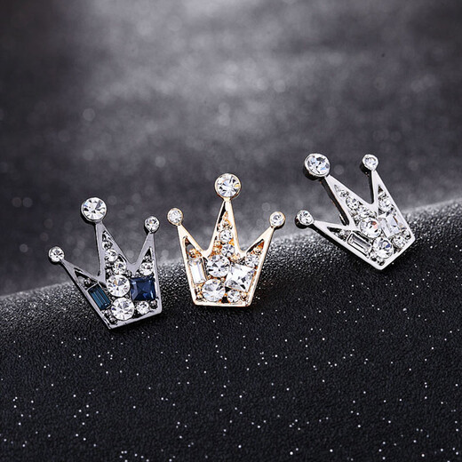Dijing Herren Brosche Set Vatertagsgeschenkgeschenk Mode Femalepaar Retro-Brüste High-End-Corsage für Dad älteste Crown Brosche-Ruan Blue X46