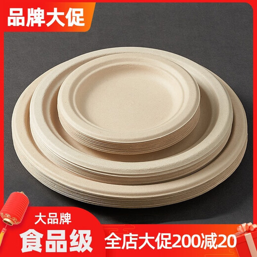 Nuoxian Disposable Plate Paper Plate Catering Food Grade Kindergarten Painting Dish Plate Biodegradable Household BBQ Tableware Dinner Plate Food Grade 5-inch True Color Shallow Dish 50 Pieces