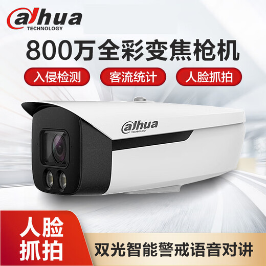 大华dahua 监控摄像头800万网络高清人脸识别全彩电动变焦 DH- IPC-HFW4843F1-ZYL-PV-AS(2.7-12MM)