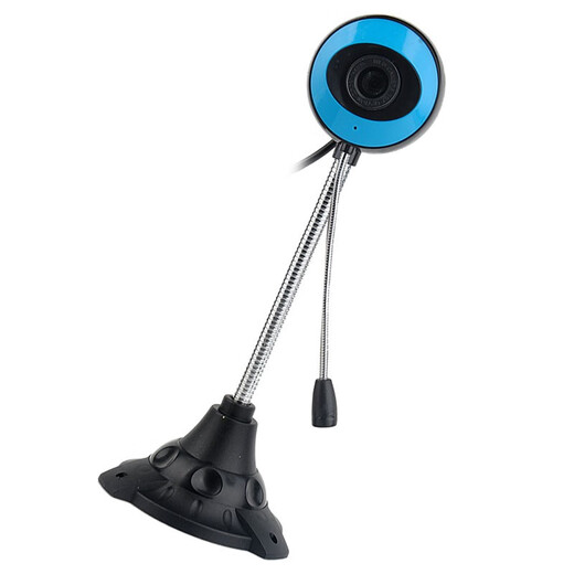 品怡 USB电脑摄像头带麦克风高清视频摄像头台式机免驱视频  圆形大眼蓝色