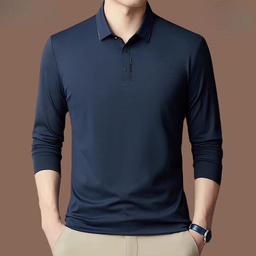 Montagut High-End Mulberry Seide Langarmed T-Shirt Herren Spring und Herbst 2024 Neues Hemd für Herren Sommer-Polo-Basis-Hemd grün [3878] M [100-120jin [Jin ist gleich 0,5 kg]]