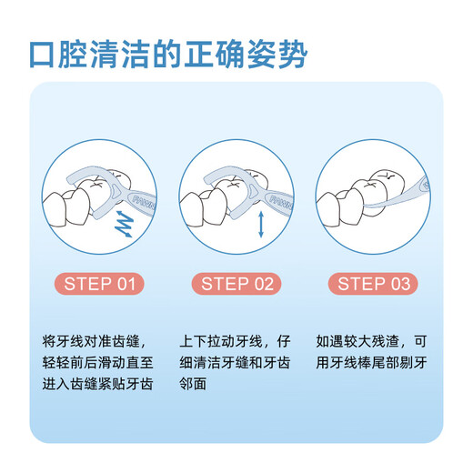小鹿妈妈牙线棒单支便携独立包装超细牙线棒牙线盒家庭装餐厅牙签 60支