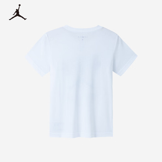 NIKE JORDAN Nike AJ children's short-sleeved T-shirt summer new children's size 23 short T-shirt pure white 110/56 recommended height 104-110cm