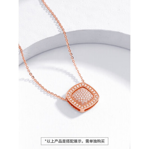 Chiba Jewelry 18K gold diamond pendant necklace square simple geometric square rose gold pendant girlfriend birthday gift