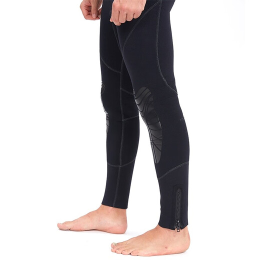 Swimming speed YonSub 5mm wetsuit for men, one-piece warm, deep diving professional cold protection, thickened scuba frogman thermal insulation, deep sea, black XL