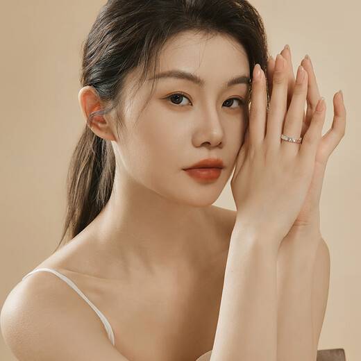 Laomiao silver ring solid silver three-sided broken ice open ring ring/about 3g