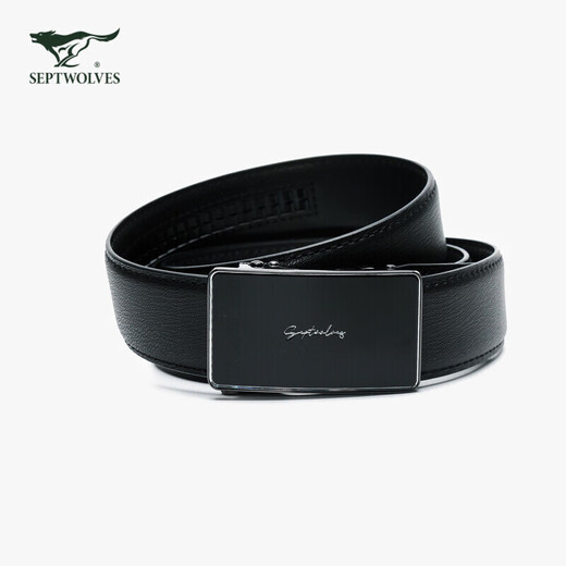 Septwolves Belt Men's Business Belt Alloy Automatic Buckle Genuine Leather Chinese Valentine's Day Gift for Boyfriend Birthday Gift Pants Belt