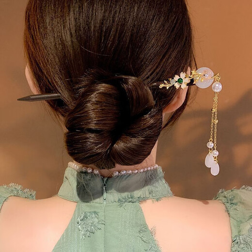 Bai Qixin's hairpin, ancient style wooden hairpin, Hanfu step rocker hairpin, tassels, gift box for girlfriend and wife, Teacher's Day gift, Earthly Moon hairpin, gift box