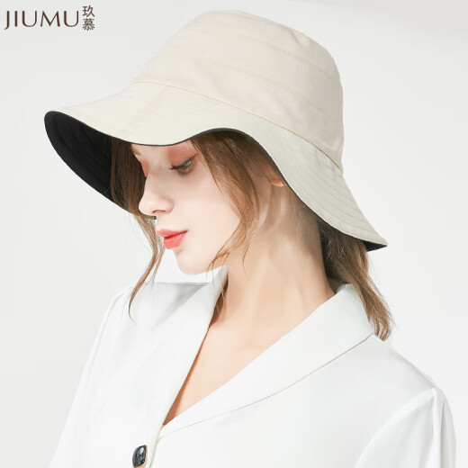 JIUMU Sun Protection Hat Women's Sun Hat Sun Hat Fisherman Hat Cool Hat Summer Outdoor Face Covering Anti-UV Hat Women CD013 Black