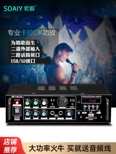 
Sony Esports SA-1600 home KTV amplifier high-power audio Bluetooth AV amplifier professional fever HiFi conference new mini 2.0 fixed-impedance public amplifier combined power 120W (KTV mid-pack sound effect)