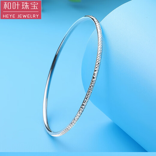 Heye Jewelry Exploding Gypsophila Platinum Round Bracelet Solid Women's Pt950 Platinum Women's Wire Bracelet Platinum Pt950 Bracelet 5.78g No. 57 Width 2.0mm Perfect Round Solid.
