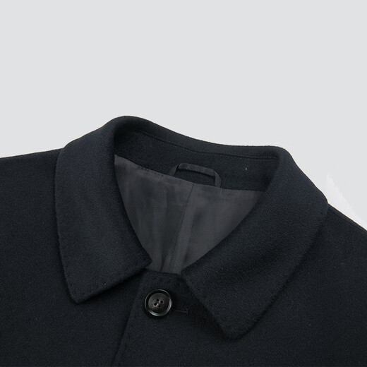 
Ding Tong Wool Coat Men's Long Over-Knee Woolen Jacket Middle-aged and Elderly Men's Business Casual Single Breast Slim Men's Clothing Navy Blue 190