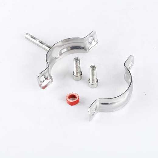 Lihaitun 304 stainless steel buckle pipe bracket threaded rod fixed pipe clamp hoop gas pipe water pipe clamp PVC clamp 219 with M8 screw length 50MM