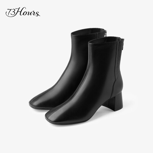 73 Stunden Frauenschuhe faule Stimmung 2024 Neue Winterstiefel High Heel Fashion Stiefel nackte Stiefel kurze Stiefel Frauen schwarz 34