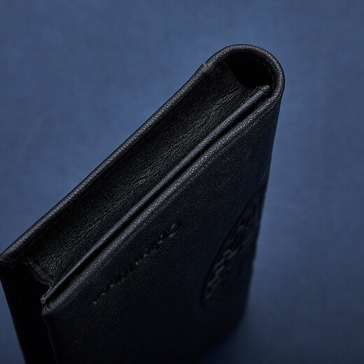 Coilenklaon genuine leather men's wallet personalized vertical youth wallet business casual long ticket clip card bag wallet long elegant/black [high-end solid wood gift box]