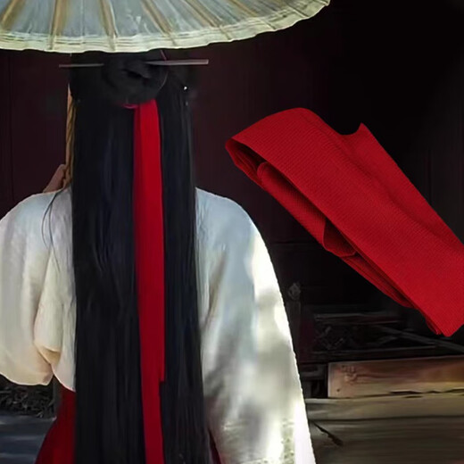 萌客朵 古风发带汉服飘带红色丝带扎头发发绳绑发头绳儿童头饰古装腰带 酒红色【约1.6米】