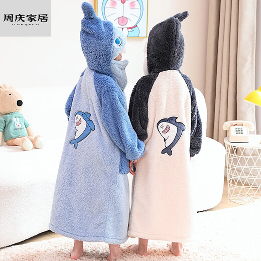 Miaopule Class A Autumn and Winter Thickened Children's Bathrobe Boys Ultraman Bath Towel Cloak Can Wear Winter Thickened Children's Nightgown Ultraman Blue Thickened Coral Velvet 14 Size Recommended 125-135cm