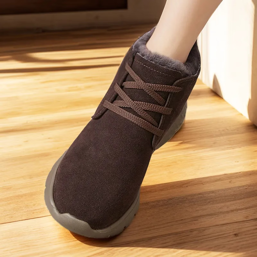 Komuli Sheep Australian imported sheepskin fur integrated women's shoes 2025 new warm women's shoes winter thickened snow boots wool cotton shoes for women brown 37