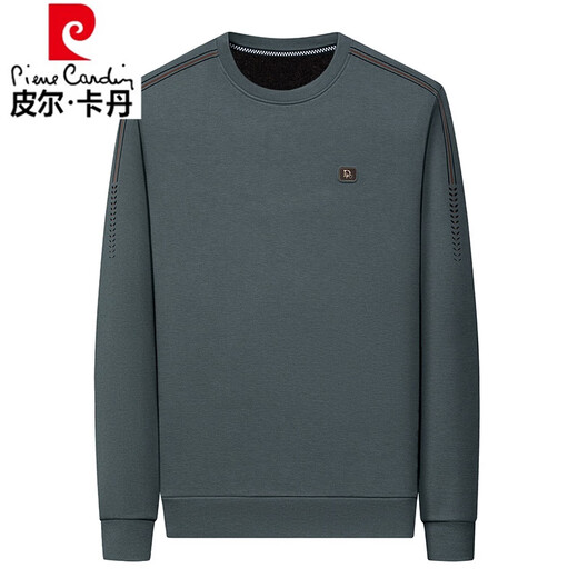 Pier Cardin Plus Velvet Sweinshirt Pure Algoder para hombres en otoño e invierno 2024 Nuevo espesor de camisa de camiseta de manga larga Top 6625 Maple Leaf Red Plus Velvet 170/L120-135Jin [Jin equivale a 0.5 kg]
