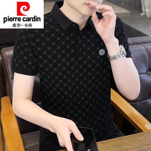Pierre cardin men's summer short-sleeved T-shirt trendy brand new lapel mercerated cotton POLO shirt youth temperament white knitted new product 9902 white M 80-Jin [Jin equals 0.5 kg]