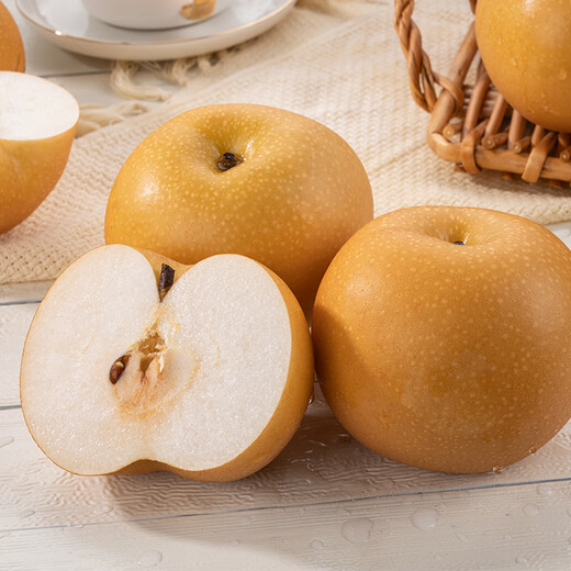 Good Farmer Laiyang Qiuyue Pear Authentic Large Fruit Net Weight 4.5 Jin Jin equals 0.5 kg 6-9 pieces Fresh Fruit Gift Box