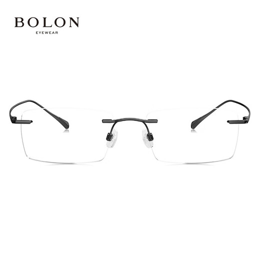 BOLON暴龙眼镜光学眼镜架β钛镜框男商务无框近视眼镜BT1591 B10-碳枪色 单镜框