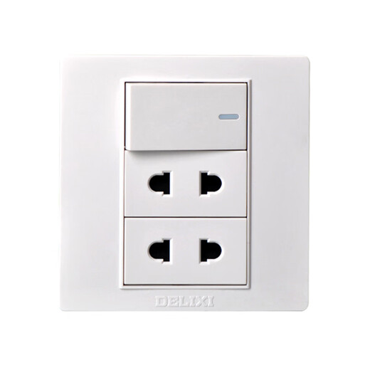 四孔插座带开关86型 一开双控四孔 1开4孔两位二孔单开四孔