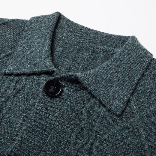 Kangaroo Herrendicke Strickjacke, Herbst- und Winter warmes Revers Reißverschluss, echter Pocket-Strickpullover, mittelgrau 175/xl/115 (empfohlen 140-160jin [Jin ist gleich 0,5 kg])