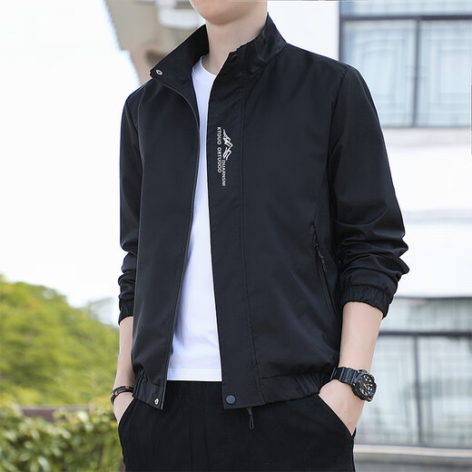 Holzspecker 2024 Neue Stand-up-Kragenjacke Jacke Herren trendy gedruckt vielseitig kurzer Windbreaker Herren Spring und Herbst Casual Tops 686 [Bean Green] 6xl [Vorgeschlagen 195-210jin [Jin entspricht etwa 0,5 kg]]]