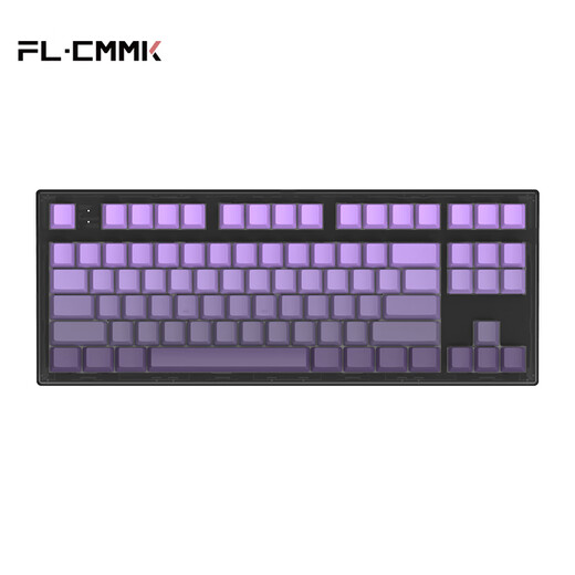 腹灵MK870Pro 87键黑曜石黑莓侧刻机械键盘三模黑曜石蓝牙有线无线蓝牙客制化电脑游戏办公 三模黑曜石-紫气东来 冰川青轴