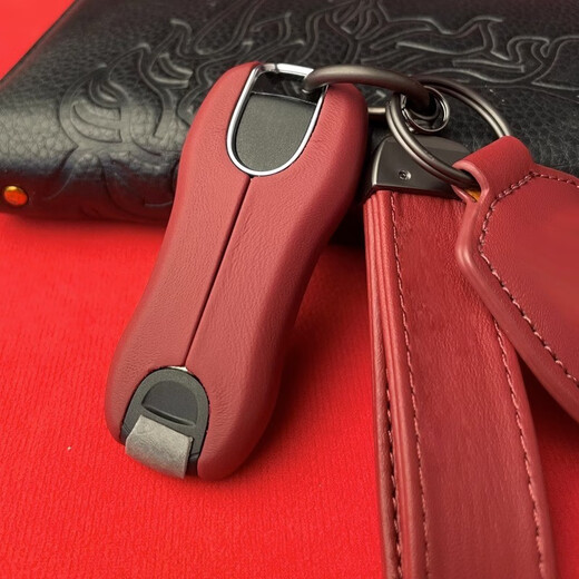Bordeaux красная кожаная кожа Porsche Key Shell Cayenne Macan911 Paramela 718/Taycan Car Cover Ape A Bordeaux Red [ABS Material] Set Set