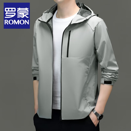 ROMON three-proof jacket men's jacket spring and autumn jacket men's outdoor travel jacket men's business casual jacket top men's moon gray XL