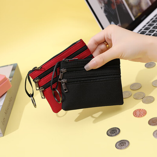 Jiemo monedas billetera de mujeres lienzo a mano sosteniendo una bolsa pequeña estudiante de mini billetera bolsita de billetera