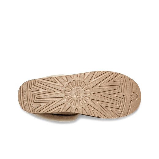 UGG Autumn Women's Fashionable and Comfortable Flat Bottom Round Toe Bow Fold-Up Lazy Fur Shoes 1153517 SWD | Sawdust Color 38