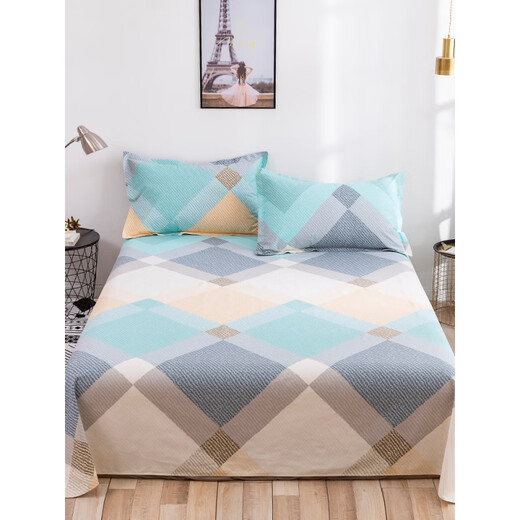 Ruiqin thickened old coarse cloth sheet single piece pure cotton double 100 cotton dormitory single quilt single set summer mat summer little monster 120cmx200cm bed sheet suitable for 5-25cm high