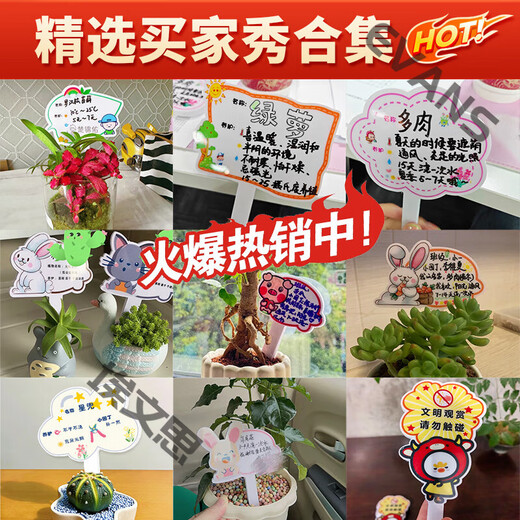 Xushansi Kindergarten Simulation Pot Brand Gardening Simulation Flower Pot Simulation Label Signage Succulent Conservation Brand DIY Handmade YHCD-28 10x16cm
