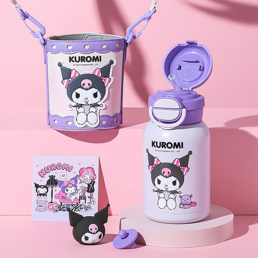 BEDDYBEAR Open Smiling Double Drinking Cover Children's Thermos Cup with Straw 316 Steel Large Capacity Thermos Kettle 600ML Coolomi