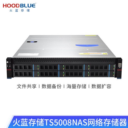 Hoodblue 10 Gigabit Optical Fiber Nas Network Storage Shared Server Rack Rack montiert 8/12/24/36/48 DISK DISK Array Enterprise-Level Storage Server TS5008-RP-128TB (8-Disk-Space)