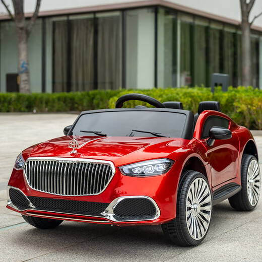 Mother and baby model imitation Maybach children's electric car four-wheel car for men and women, children can sit on the remote control toy car baby's first birthday gift four-wheel drive painted gray + soft tires + full function