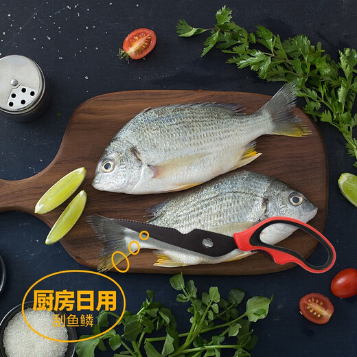 Tijeras de cocina domésticas multifuncionales, afiladas y duraderas, 3M, removibles, recubiertas de titanio, fáciles de cortar, seguras e higiénicas, tijeras afiladas CBG Raw-rojo llama