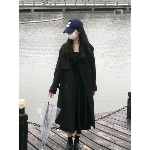 Tafu Brand Women's Windbreaker Veste pour femmes 2025 printemps et automne Nouveau style britannique Petite manteau de tempérament de taille de taille moyenne Black L
