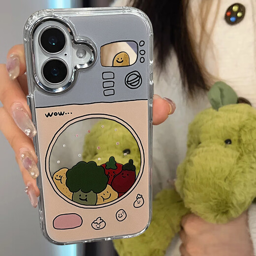 Dufana suitable for Apple 16 women's new mobile phone case iPhone16 promax comes with mirror niche non-colliding model 14 high-end sense 13 ultra-thin mirror 12 hard shell anti-fall protective cover high-definition mirror flip fruit and vegetable portable make-up mirror iPhone 16