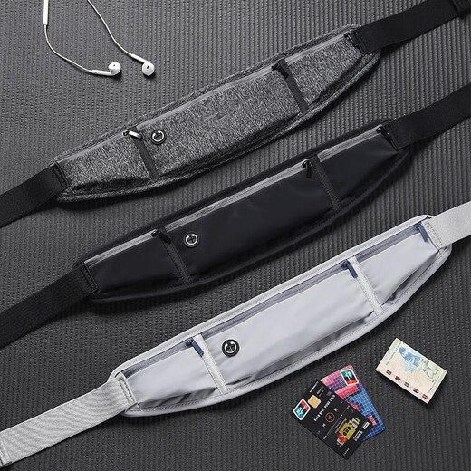 Simple Nika Sports Waist Bag Men's Running Mobile Phone Bag Equipment Belt Outdoor Mountaineering Special Full Set Fitness Bag Arm Bag Men's D1 Black