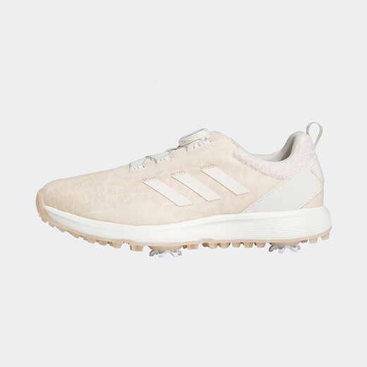 adidas 阿迪达斯 高尔夫球鞋女鞋BOA快速系带防滑轻量带钉运动休闲鞋子 GV9435 粉白/粉白/黄 38.5