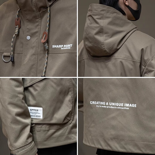 JEEP SPIRIT Hooded Jacket Men's Summer Work Top Outdoor Sports Retro Casual Jacket 1502 Military Green XL