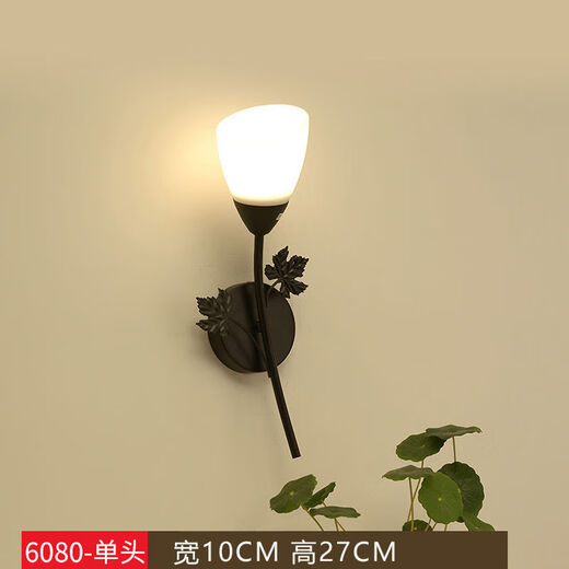 Yaotian Bedside Lamp Bedroom Home Wall Lamp Wall Mounted Stair Master Bedroom Aisle Modern Simple Creative LED Lamp 6080 Black Warm Light